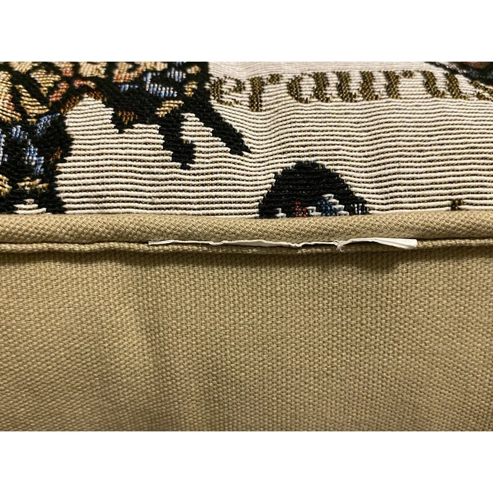 Riverdale Tapestry Throw Butterfly Pillow Butterflies Nature Fall Tan 16x16 EUC